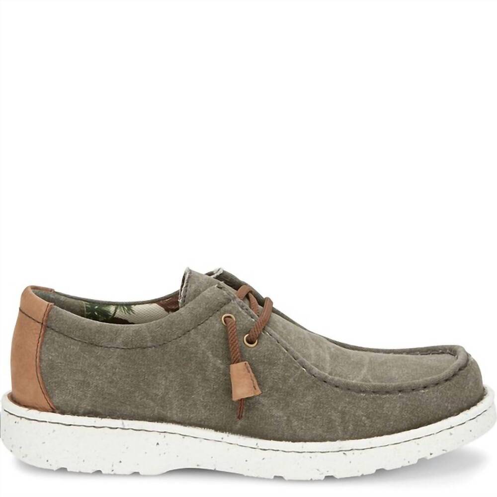 NEW JUSTIN BOOTS men's jm303 canvas slip on in ash